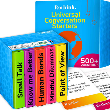 Quokka Conversation Cards Game - Universal Edition| 500 Questions | Premium Version | Share Thoughts - Fun Talking Board Game For Family Night