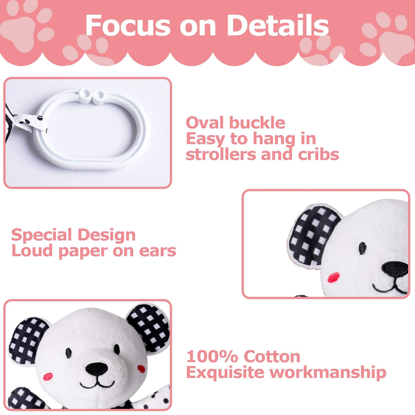 Rolimate Baby Toy Cartoon Animal Stuffed Hanging Rattle Toys, Baby Bed Crib Car Seat Travel Stroller Soft Plush Toys With Wind Chimes, Best Birthday Gift For Newborn 0-18 Month