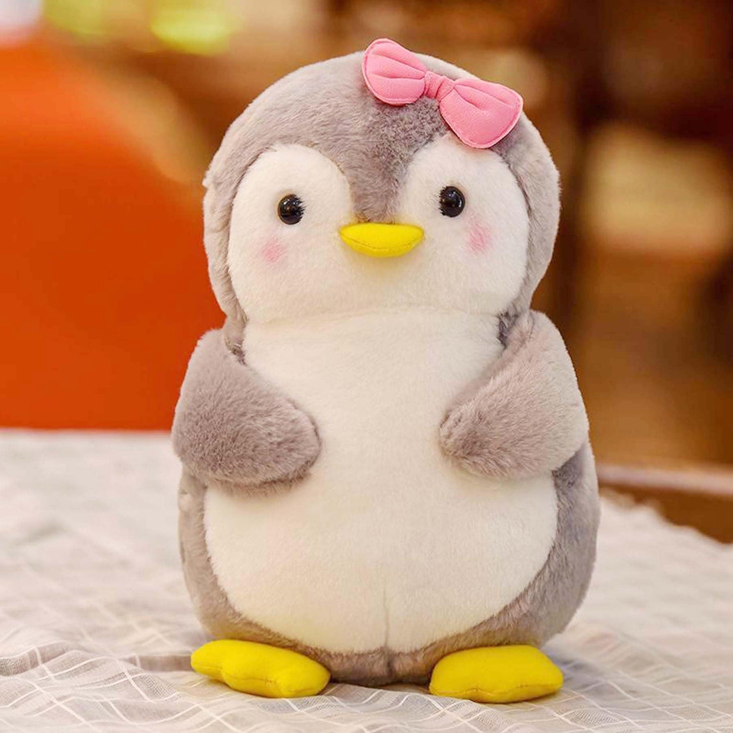 Ruzucoda Stuffed Penguin Plush Ocean Animals Toys Dolls Decorations Gifts For Kids Boys Girls 10 Inches (Pink)