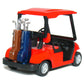 ??? KiNSFUN Red Golf Cart 4'' Die Cast Metal Model Pullback Action Toy ?