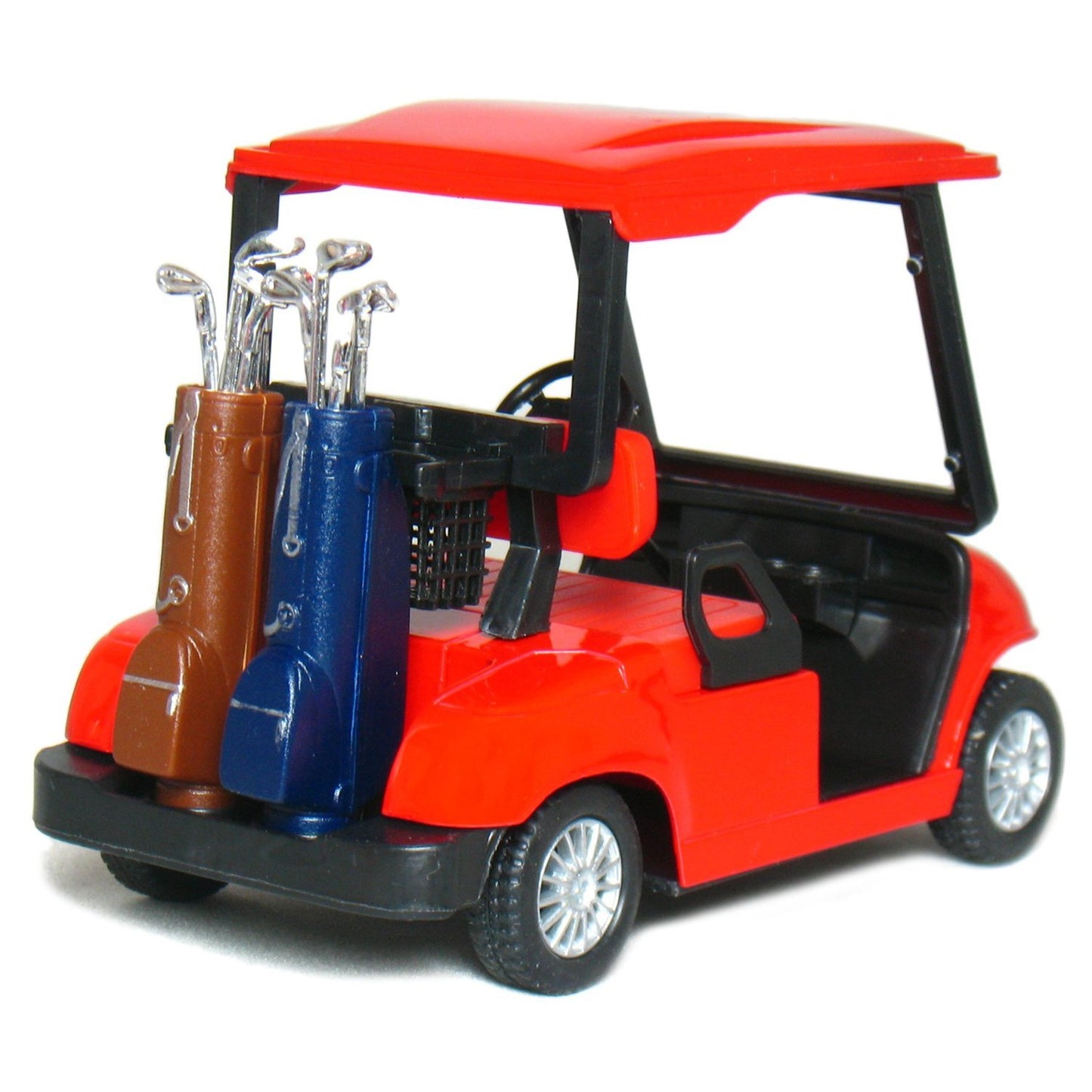 ??? KiNSFUN Red Golf Cart 4'' Die Cast Metal Model Pullback Action Toy ?