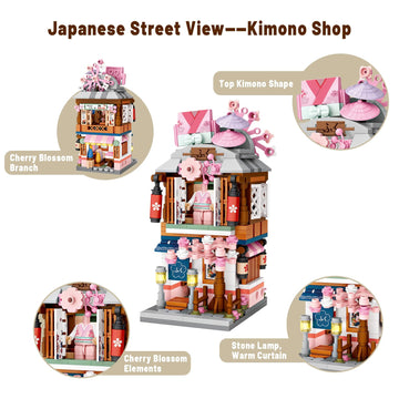 Elaicree Japanese Street View Shop Bricks, Mini Diy Building Blocks Model Moc Construction Toy (Kimono Shop)