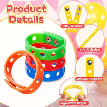 Aoriher 20 Pieces Silicone Charm Bracelets Kids Operation Christmas Silicone Wristband Gift Adjustable Rubber Bracelet with Hole