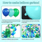 Blue Green White Balloon Arch Kit, Blue Green Balloon Arch With Green Blue White Latex Balloons, Green And Silver Star Foil Ball