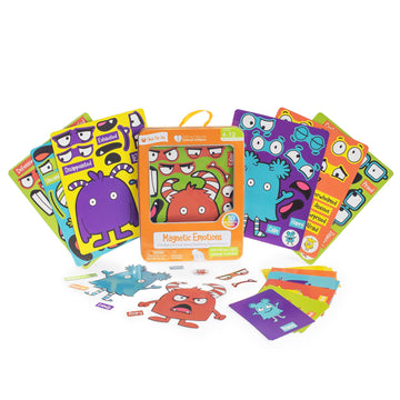 Open The Joy Magnetic Emotions Playset - Medium Green, Paper, Model MONSTIN, Ages 4+ - Explore & Express Feelings with Magnetic Characters
