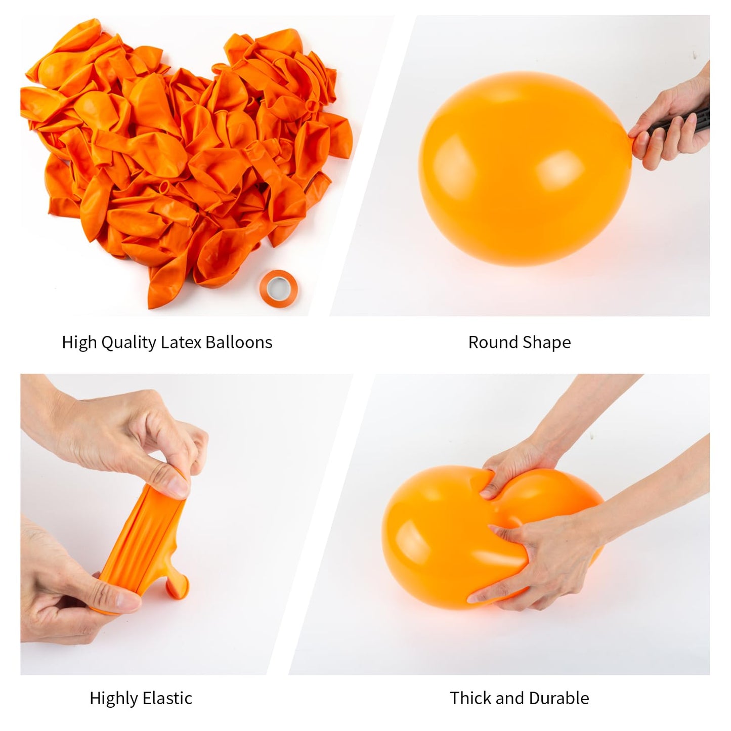 130Pcs Orange Balloons Arch Kit, 18'' 12'' 10'' 5'' Different Sizes Pack Burnt Orange Latex Balloons Garland For Birthday Gradua