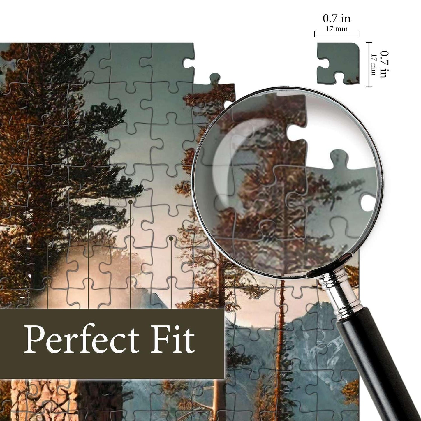 Jigsaw Puzzles for mature-themeds - Challenging Colorful and Unique with Large Poster - Letters on Back - AI Art - Rompecabezas para mature-themedos - Gifts for mature-themed  Couples  Teens (Cozy Mountain Cabin)