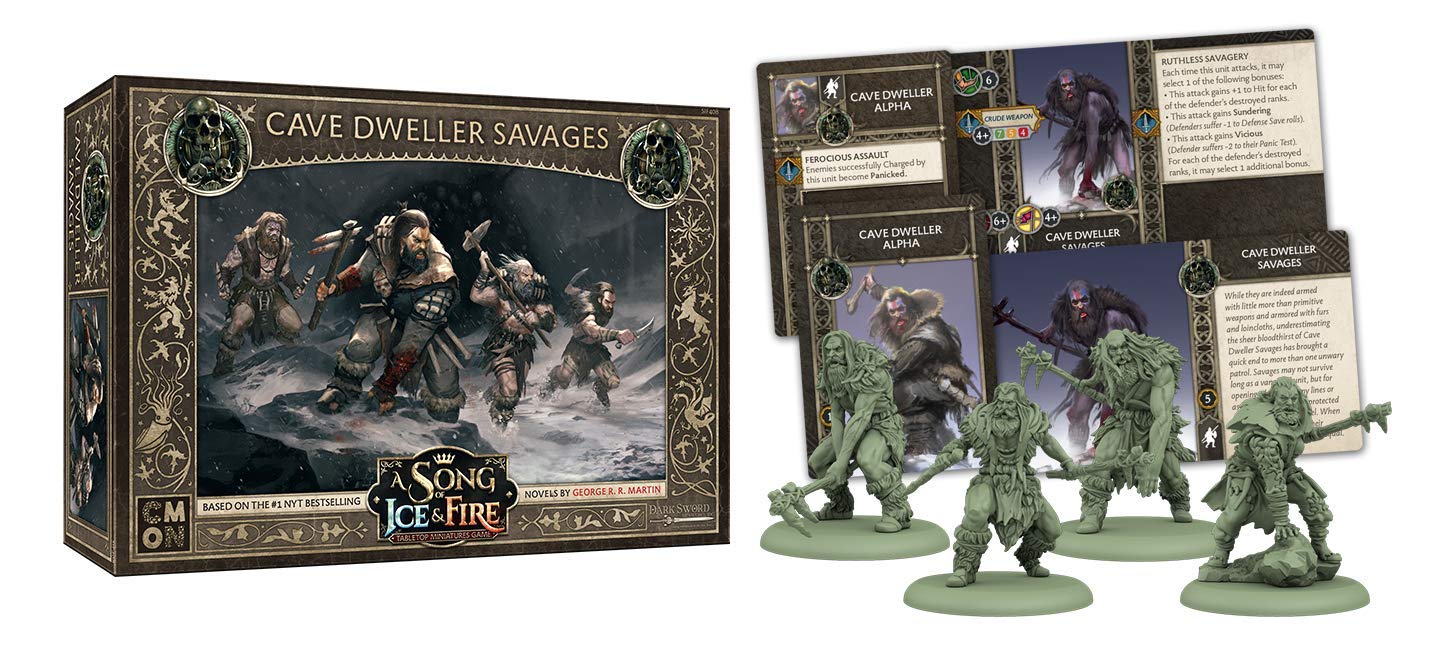 CMON A Song of Ice and Fire Tabletop Miniatures Cave Dweller Savages Unit Box - Enhance Your Army! Strategy Game for mature-themeds  Ages 14+  2+ Players  45-60 Minute Playtime  Made by CMON
