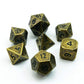 Bescon Ancient Brass Solid Metal Polyhedral D&D Dice Set of 7 Antique Copper Metal RPG Role Playing Game Dice 7pcs Set