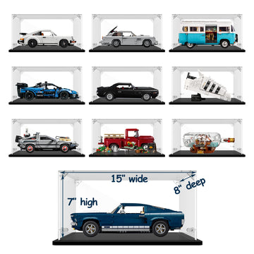 Gemutlich Acrylic Display Case 3Mm Thickness Inner 15 X 8 X 7 Inches, Solid Wooden Base Dustproof Clear Display Box Showcase For