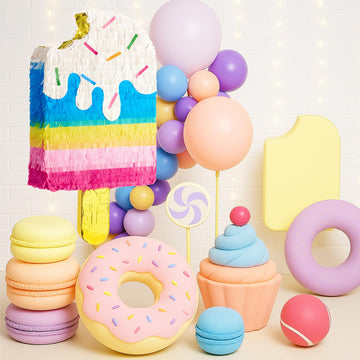 WERNNSAI Ice Cream Piata - Sweet Summer Birthday Party Decorations Kids Colorful Popsicle Pinata with Blindfold and Bat for Summ