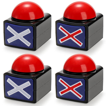 Cididu 4 Pack Game Answer Buzzers  Answer Button Props for Game Show  Trivia Quiz Got Talent Buzzer  Buzzer Alarm Buttons with Sound and Light  Party Contest Prop Toy Perfect for Kids mature-themed