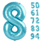 Pearlescent Blue 8 Balloon, Number Balloons 40 Inch, 8Th Birthday Decorations For Boys Girls, Birthday Balloons, Pearlescent Blu