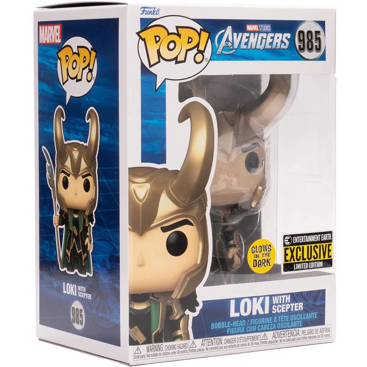 Funko Loki Glow in The Dark Vinyl Figure with Scepter - Special Edition Exclusive - Multicolor - Model 889698627061