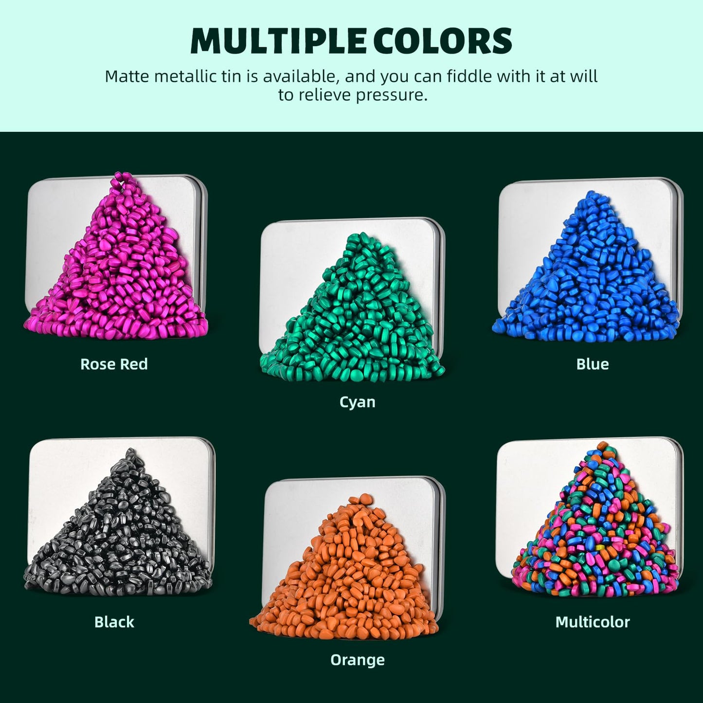 Lcvuuk Ferrite Putty Rocks, Cyan More Than 600 Weak Magnetic Smooth Ferrite Pebbles, Desk Toys And Time-Killer For Adults