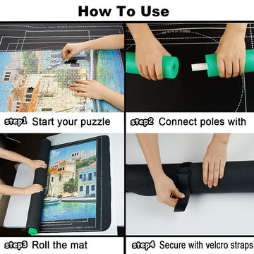 Jigsaw Puzzle Mat Roll Up 39.8X25.5 In 1500 1000 Pieces Puzzel Mats