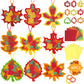 Renbuzhu 40PCS Fall Crafts Bulk: Leaves Paper Suncatchers DIY Kit for Autumn Thanksgiving Activities Decorations, Window Stained