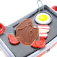 PowerTRC Breakfast Kids Toy Grill Playset for Ages 4-8, Cooking Toys Play Grill Set for Kids, Pretend BBQ Grill with Realistic S