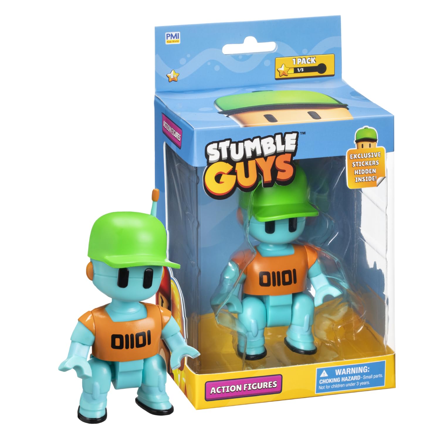 Stumble Guys Series 2 | Articulated Action Figure - 4.5 Collectible Toy | 1-Pack Window Display Box with Hidden Stickers | 4 Unique Characters to Collect (Robot Guy)