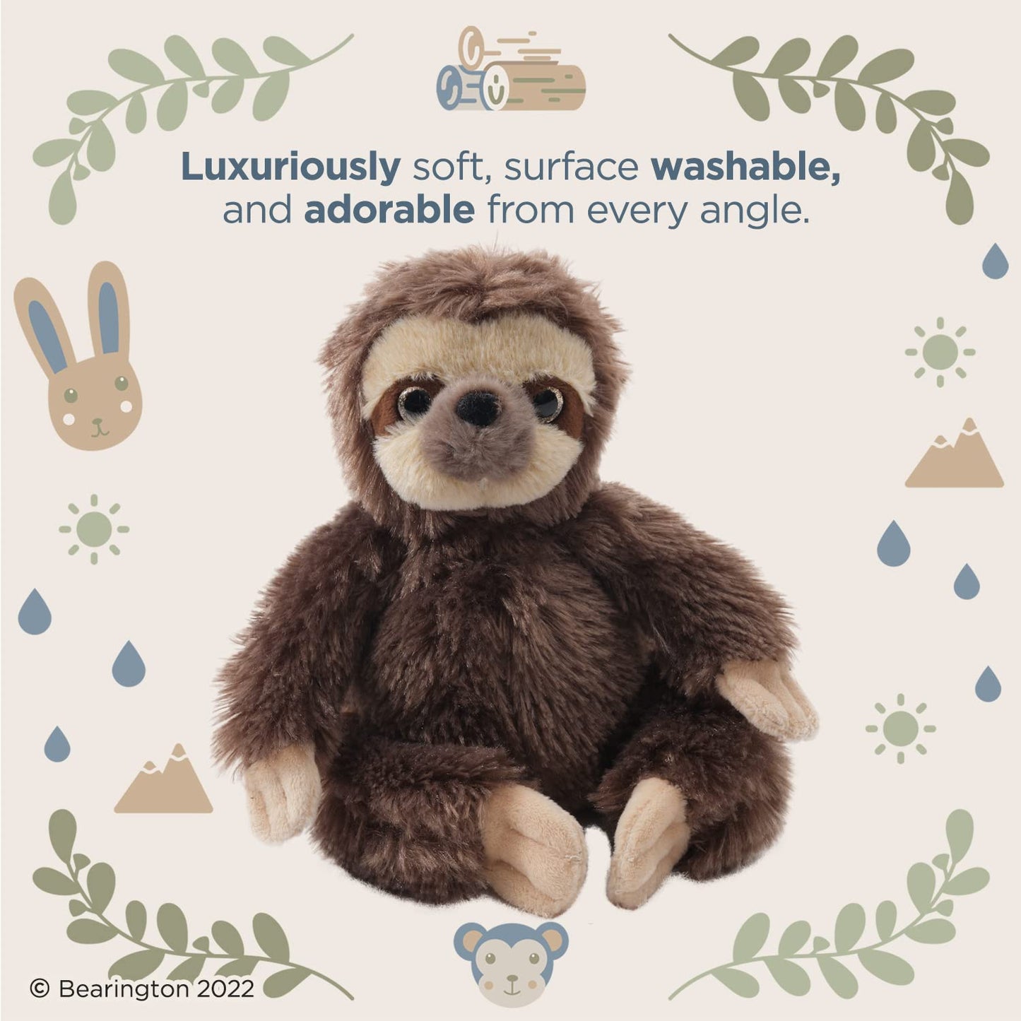 Bearington Lil' Speedy Small Plush Stuffed Animal Three Toed Sloth  6.5 inches