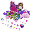 Polly Pocket Micro, Unicorn Party Playset, Pink Unicorn Toy with Purple Hair, 25 Toy Surprises Inside, Toys for Ages 4 and Up, O