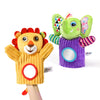 Jollybaby Hand Puppets Baby Toy 0-6-12 Months  Plush Stuffed Animal Hand Puppets Toys for Kids Sensory Doll with Rattle and Mirror for Toddler Social Emotional Play Therapy Toys for Boy Girl Gift