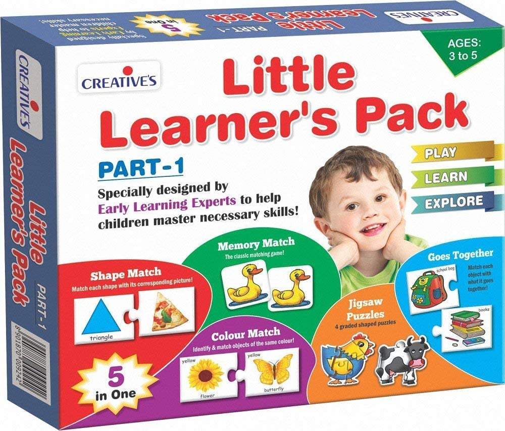 CreativeS Little LearnerS Pack Part1 | Early Leaning Kits | Colour, Shape & Memory Match, Jigsaw Puzzles, Goes Together | Pla