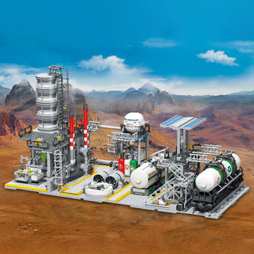 Misini Architecture M6014 City Chemical Plant Building Set, Contains: Gas Transportation Station, Storage Center, Laboratory, Co