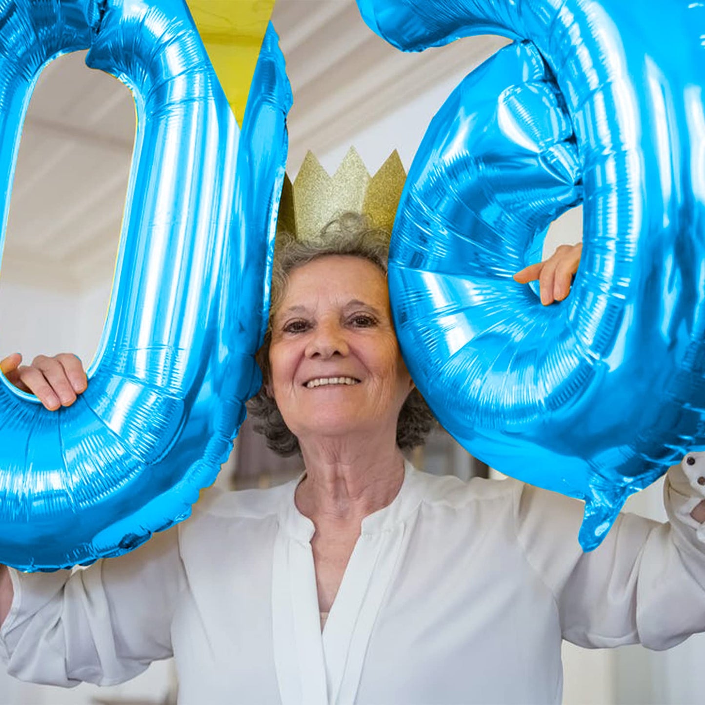 Blue Birthday Balloon Numbers 65, 40 Inch Big Foil Mylar Number 5 And 6 Balloons With Blue Confetti Latex Helium Balloons Set Fo