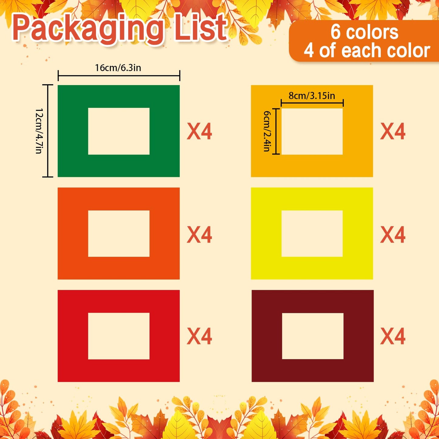 Winmany 72-Piece Thanksgiving Halloween DIY Photo Frame Craft Kit Holiday Picture Frame Set with Stickers and Clips for School A
