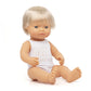 Miniland Doll 15'' Caucasian Blond Boy (Box) - Made In Spain, Anatomically Correct, Quality, Inclusion