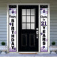 LASKYER Happy 21st Birthday Decorations,21st Purple Balloon Birthday Theme Door Hanging Banner Sign,21 Years Old Bday Party Supp