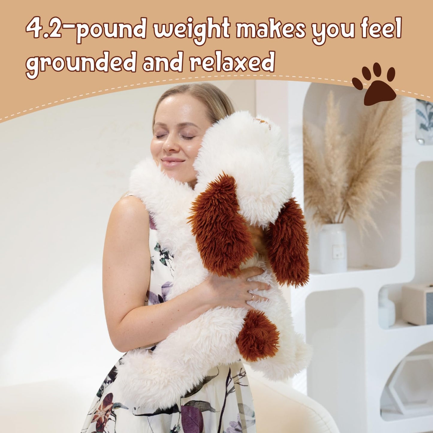 GADXV Dog Weighted Stuffed Animal 24in  Stuffed Dog Plush for mature-themed  Kids  Weighted Dog Stuffed Animal Plush Animal Gifts on Christmas  Birthday  Valentine's Day