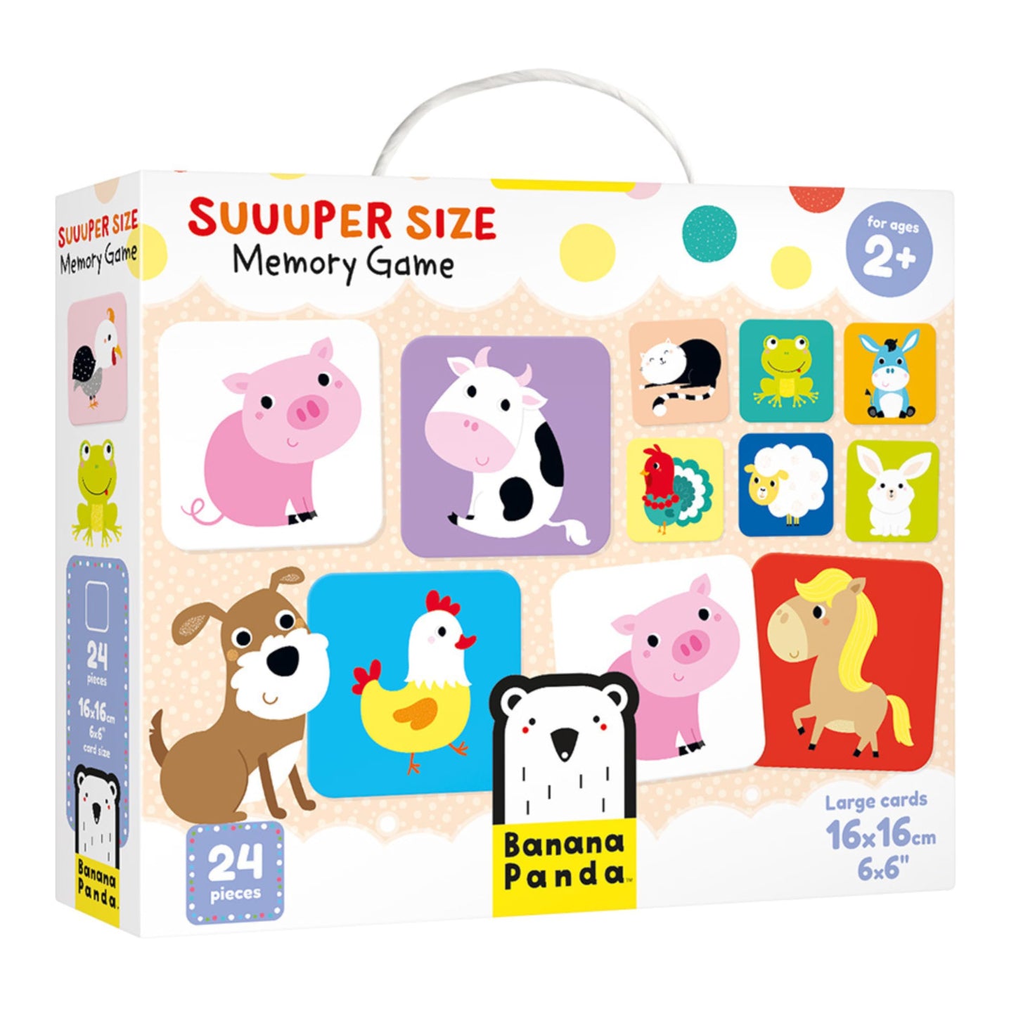Banana Panda Suuuper Size Memory Matching Kids Game - Includes 24 Extra-Large 6    X 6    Cards - Match The Animals Or Use As Fl