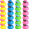 24 Pcs Mini Rubber Ducks With Sunglasses, Rubber Ducks In Bulk Valentine Duck Bathtub Toys For Cruise Valentines Kids Classroom Gift Exchange(Yellow, Blue, Pink, Black, Green, Eyeglasses)