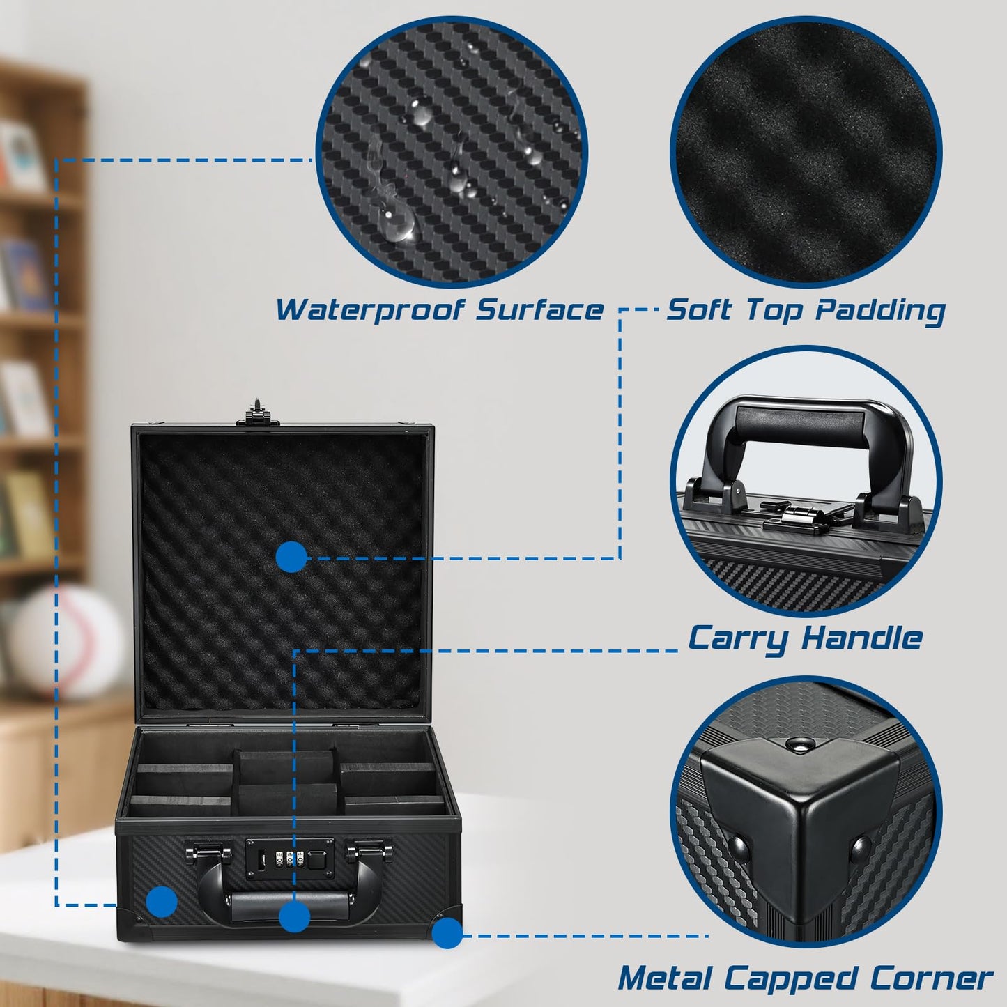 Card Storage Box for 3 x 4 35pt Toploaders  Sports Cards Case with Lock  Trading Card Storage Box Holds 390 Top Loaders or 99 Magnetic Holders  Card Collection Box for Collectors