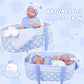 Aori Reborn Baby Dolls Bassinet Baby Doll Carrier Bed Soft Doll Carrier Doll Accessories With Handle For 17-22 Inch Baby Dolls G