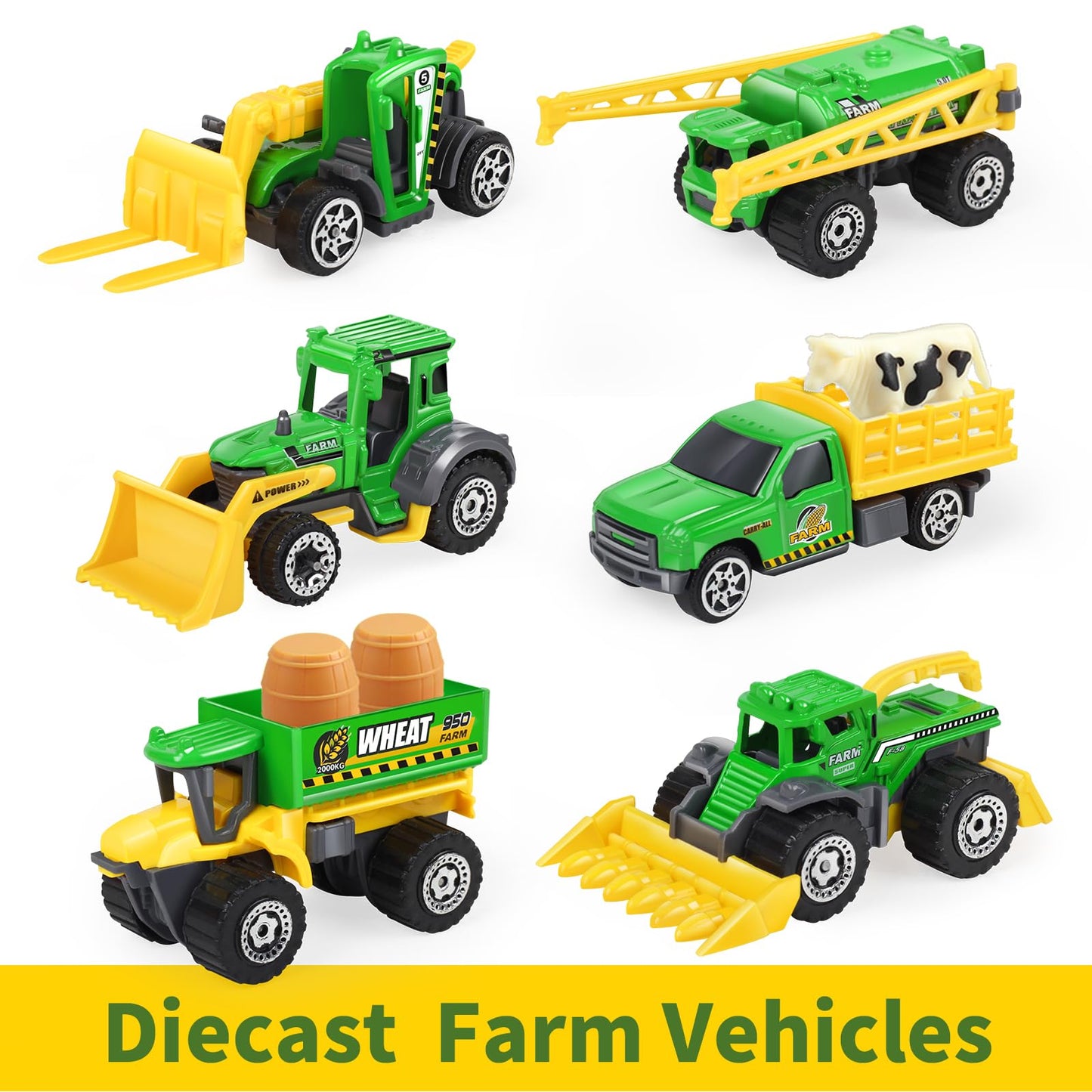 Oriate Toy Barn House with Tractor & Animal Farm, 1 64 Diecast Tractors Toys for Kids 3-5 4-6, Big Red Farm Barn Toys Playset fo