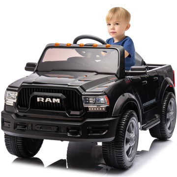 12V Ride-On Electric Truck, Licensed Dodge Ram 2500, With Remote Control, Led Light/Music/Mp3, Back Storage & Cup Holder, Kids E