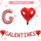 TONIFUL 16 Inch Rose Gold Galentines Letter Balloons Valentines Day Foil Alphabet Balloons Banner for Galentines Day Wedding Br