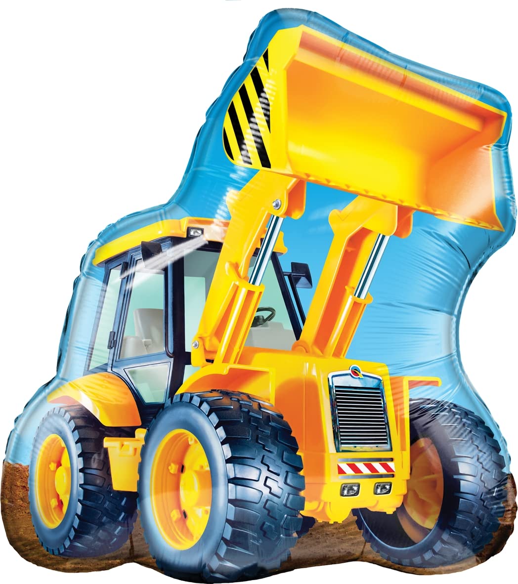 Construction Party Dump Truck Bulldozer 4th Birthday Balloon 12 Piece Set