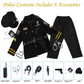 Twister.Ck Police Officer Costume For Kids, Police Costume For Boys, Police Cop Costume-Shirt,Pants,Hat, Belt,Halloween Cosplay Party (S)