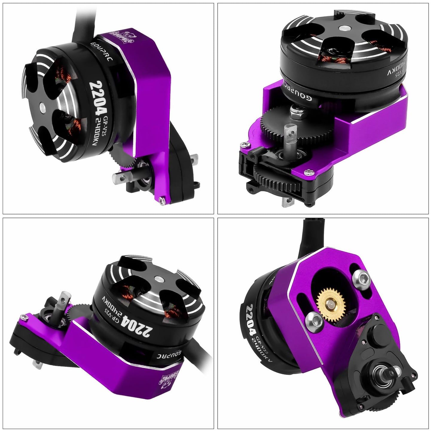 Gouprc 2204 2400Kv Brushless Outrunner Motor With Transmission & 30A Brushless Mini Esc With Pedals For Scx24 Remote Control Cra