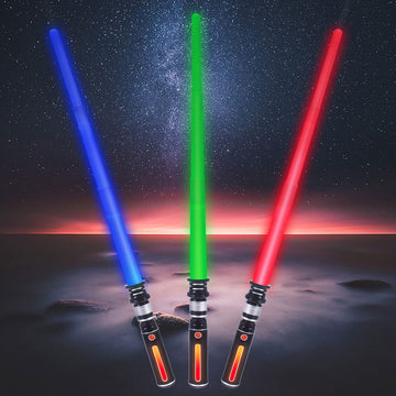 Light up Saber, Light Sabers for Kids 3 Packs 3 Colors LED Expandable Dual Light Swords Set with Sound (Motion Sensitive), Gifts