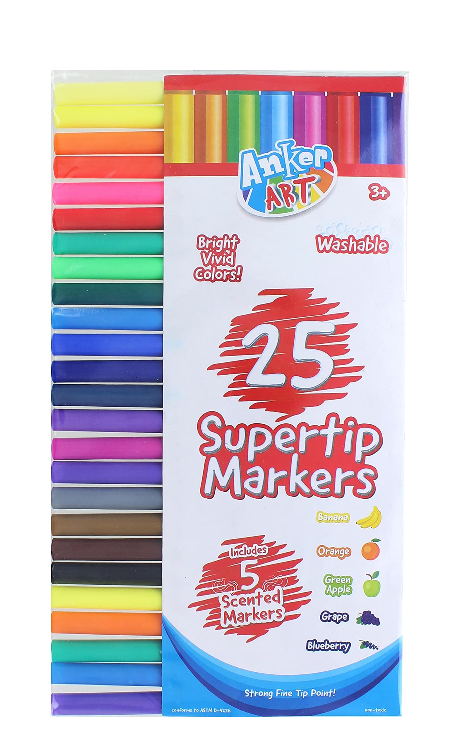 25 Supertip Washable Markers Including Five Scented Markers!