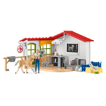 Schleich Farm World, Farm Animal Gifts For Kids, Vet Practice With Horse Figure, Animal Toys, And Accessories, 27-Piece Set, Ages 3+