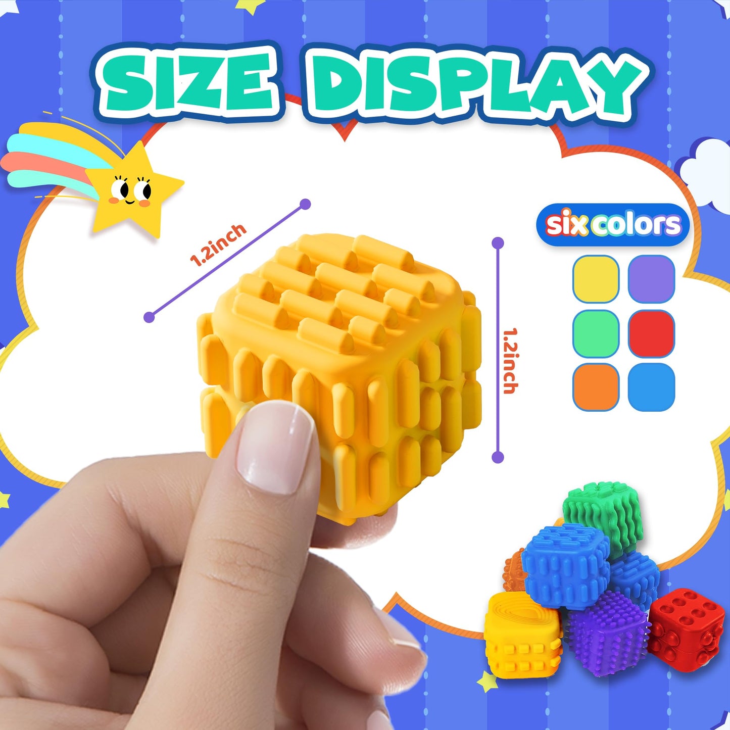 Fidget Cube Toys For Kids Adults Textured Silicone Sensory Cubes Quiet Fidgetstoys For Autism Adhd Teen Silent Office Stress Toy