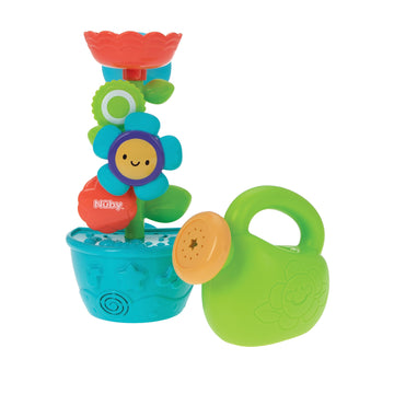 Nuby Flow N' Grow Garden Bath Toy With Flower And Watering Can - Baby Bath Toy For Boys And Girls 18+ Months - Toddler Bath Suction Cup Toy Attaches To Shower Wall