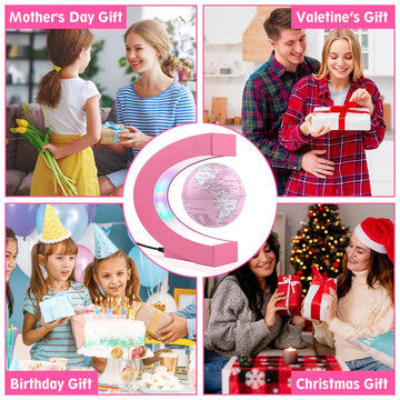 Rtosy Multi-Color Changing Self-Rotating Magnetic Levitating Globe With Led Lights, Desktop Decorative Gift For Ladies/Mothers/W
