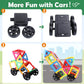 Coodoo Magnetic Tiles Building Set with 2 Cars - STEM Educational Toys for 3-8+ Year Old Boys & Girls - Multicolor Magnetic Toys